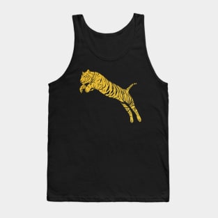 Golden Leaping Tiger Tank Top